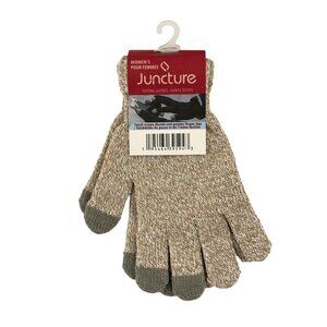 Women's Juncture Texting Gloves Beige Tan Taupe‎ Knit Warm New Winter Cell Phone